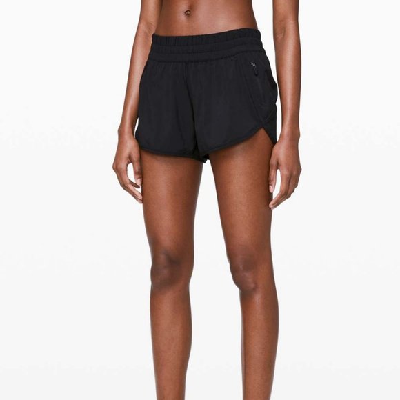 lululemon athletica Pants - Lululemon Tracker Low-Rise Lined Short 4" in Black EUC